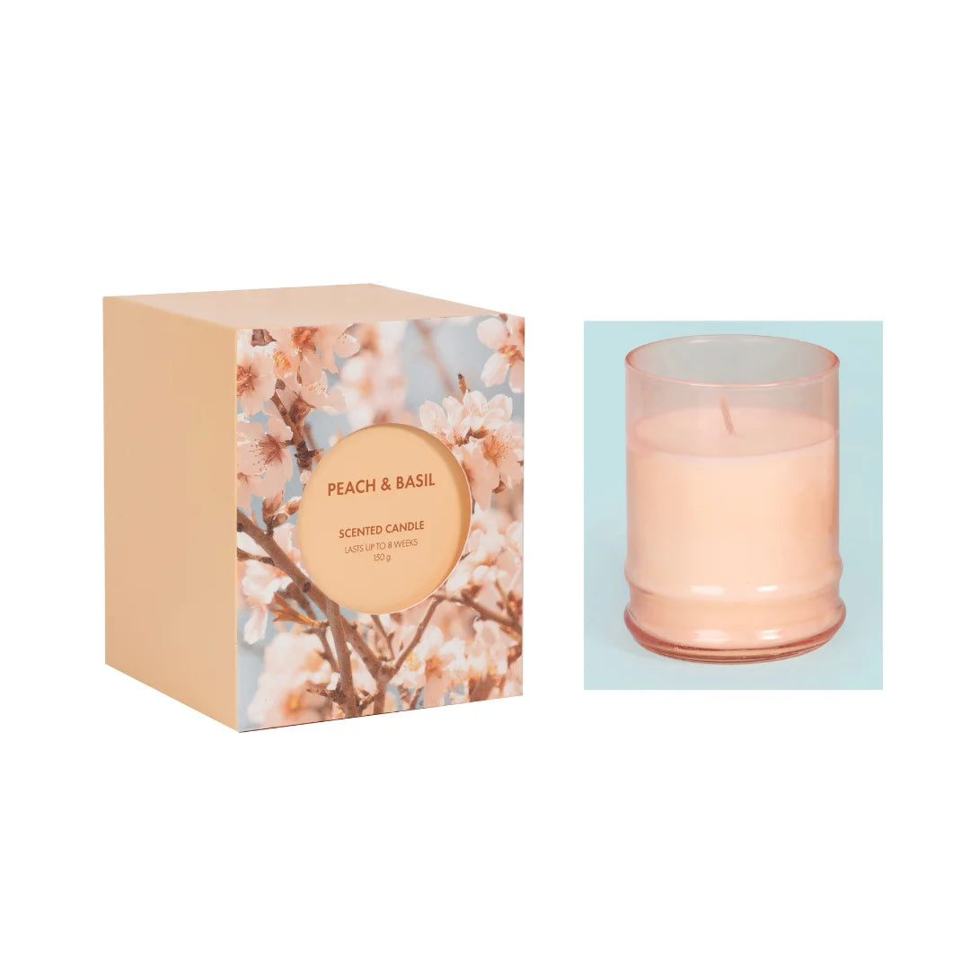 Tumbler Glass Candle - Peach & Basil