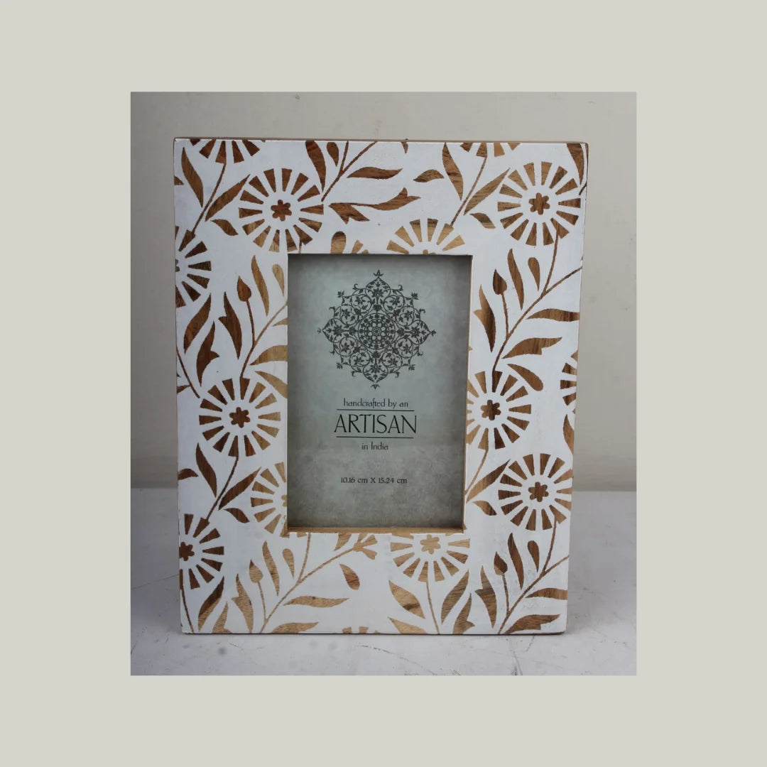 White Floral - Photo Frame