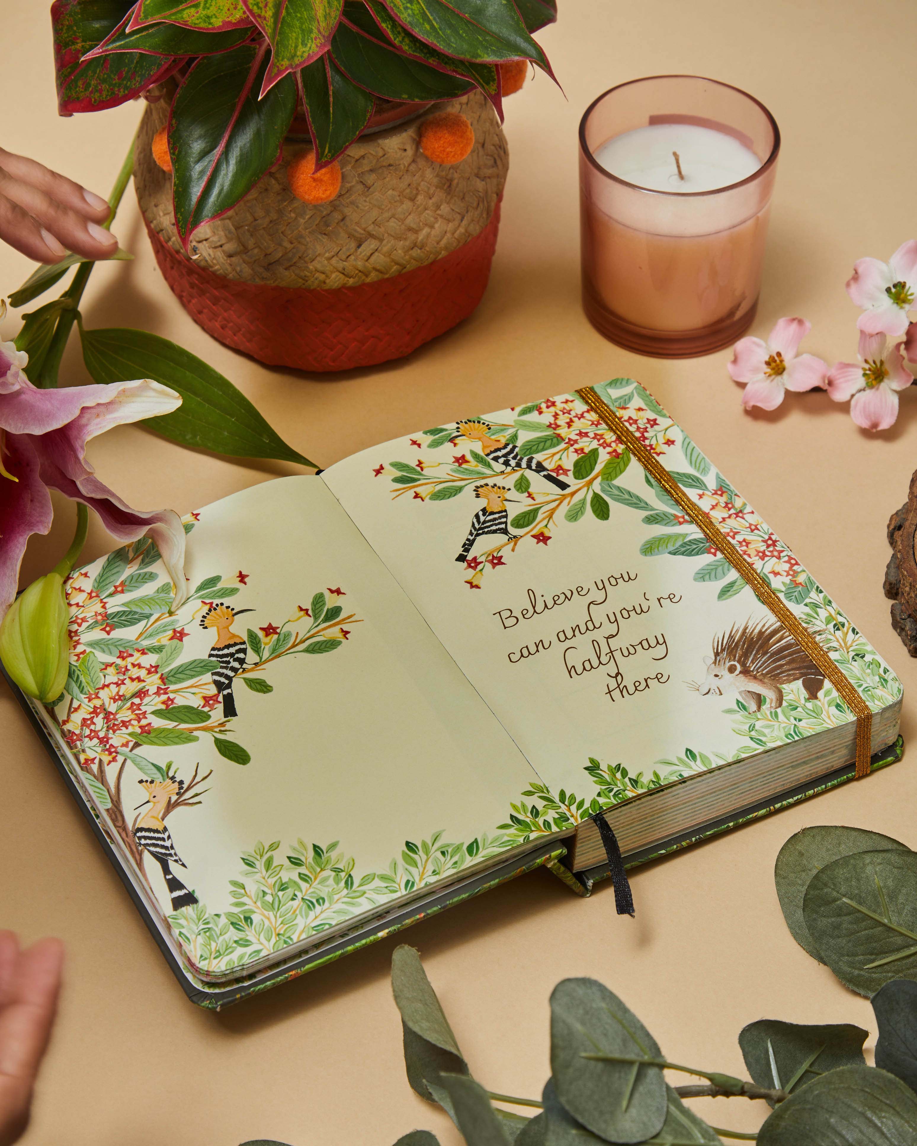 Lion and Peacock Hard Bound Planner