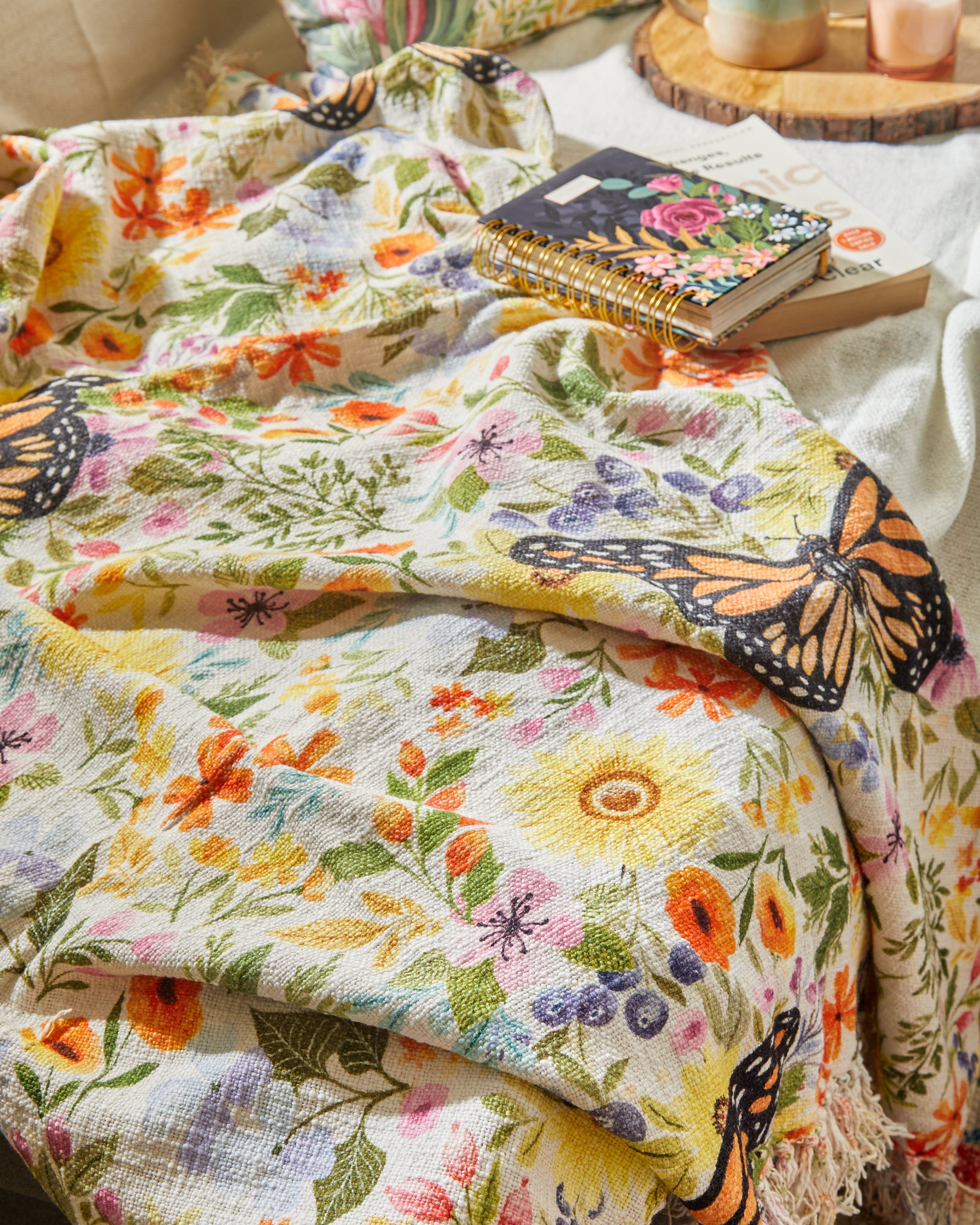 Butterfly Floral Throw